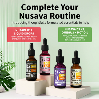 Vitamin B12 & B6 Liquid Drops – High-Potency Sublingual B-Complex with Methylcobalamin (2 Pack)